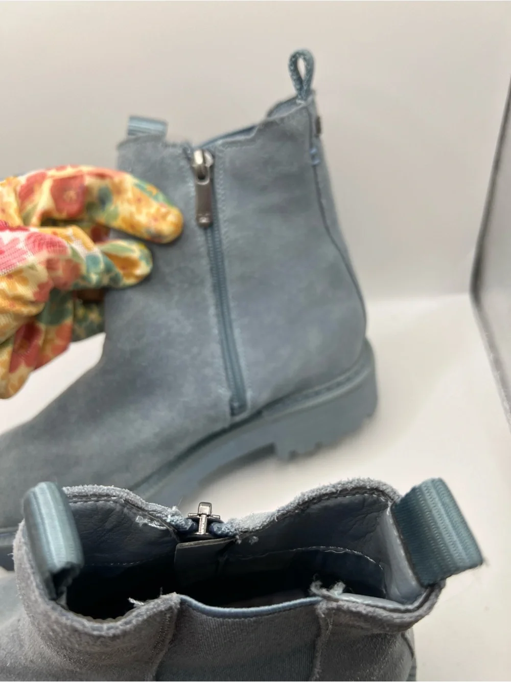 Sam Edelman Kids Blue Suede Chelsea Boots